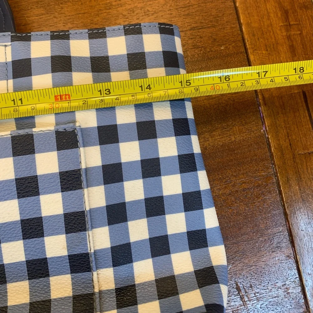 kate spade Blue Gingham Leather Trim Tote